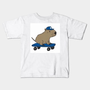 Capybara skating Kids T-Shirt